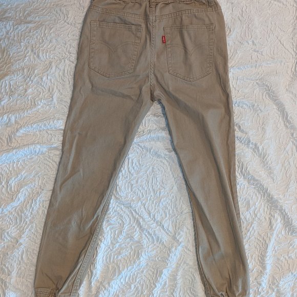 Boys' 7-16 Years Stretch Twill Chino Joggers - Beige Size 12 - Picture 6 of 6